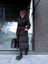 BLACK long jacket with hood "BEST CHOICE" FC85